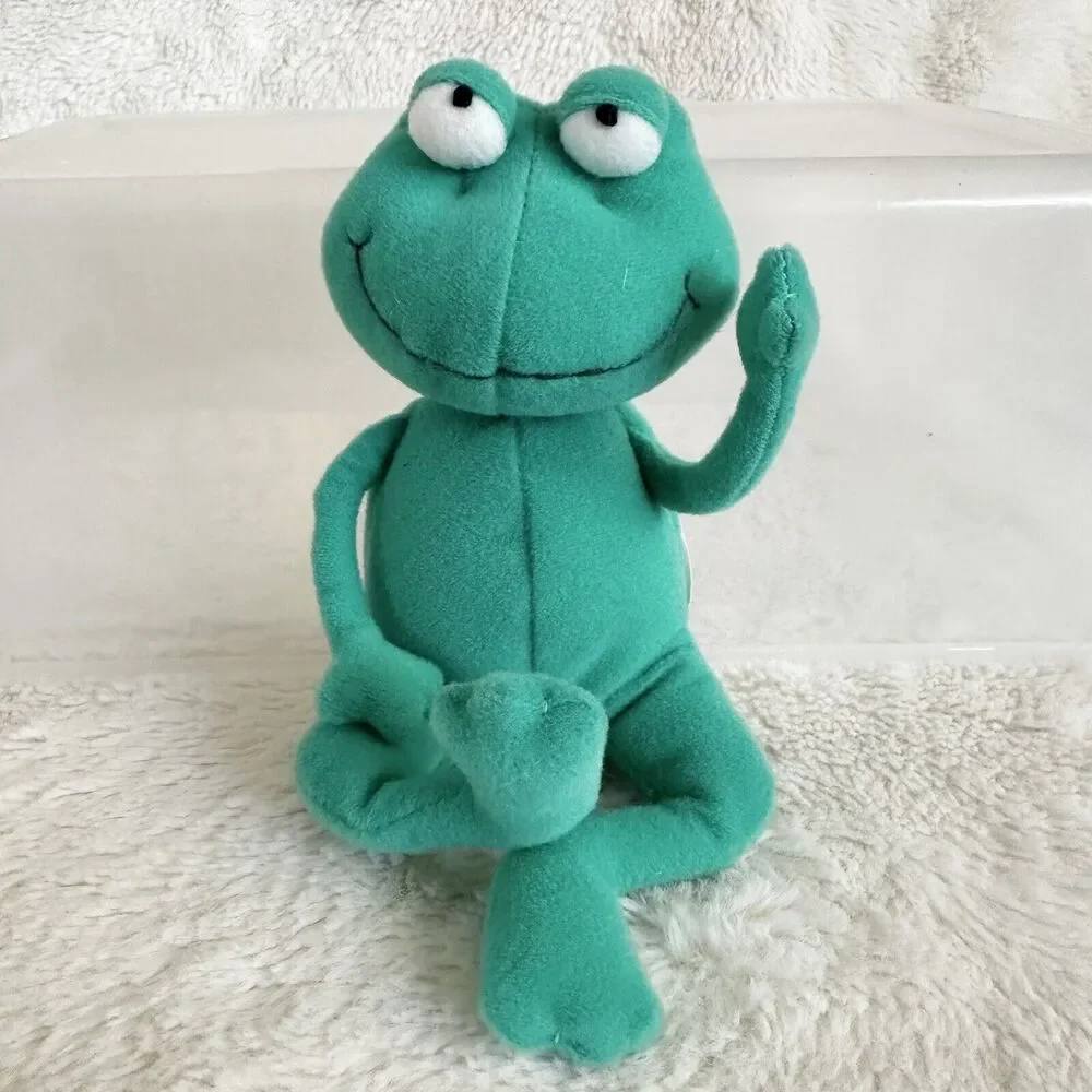 Hallmark Green Cross Legged Sitting Frog Toad Plush 6” Vintage
